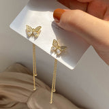 Butterfly Stud Earrings Super Fairy Tassel Long – Stylish Gifts — 3