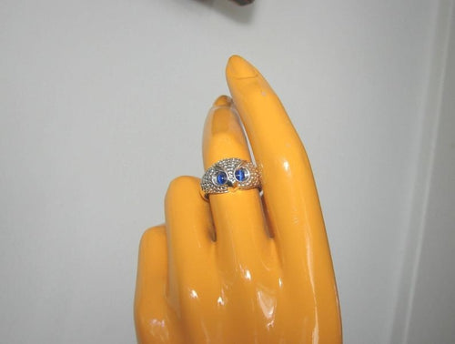 Alloy Blue Opal Cat Eagle Head Ring – Cat Lover Gifts — 2