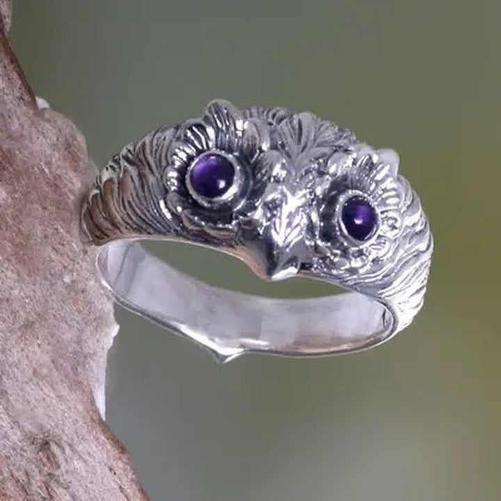 Retro Fashion Cute Purple Eyes Owl Ring – Stylish Gifts — 1