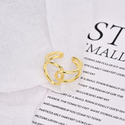 INS Minimalist Line Interlaced Crossing Women's Ring – Gifts for Her — 5
