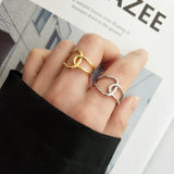 INS Minimalist Line Interlaced Crossing Women's Ring – Gifts for Her — 1
