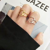INS Minimalist Line Interlaced Crossing Women's Ring – Gifts for Her — 4