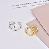 INS Minimalist Line Interlaced Crossing Women's Ring – Gifts for Her — 7