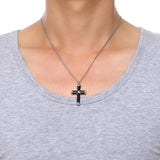 Stainless Steel Cross Urn Pendant Black Necklace – Jewelry Gift Ideas — 4