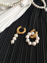 French Natural Pearl Asymmetric Earrings – Special Occasion Gifts — 6