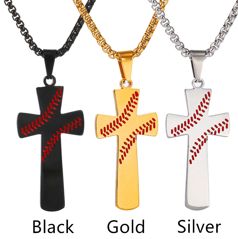Bible Baseball Cross Pendant Necklace – Jewelry Gift Ideas — 1