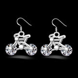 Small Bike Bicycle Zircon Earrings – Fitness Gifts — 2