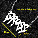 Hip-hop Ladies Stainless Steel Art Font Bold – Jewelry Gift Ideas — 7