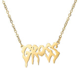 Hip-hop Ladies Stainless Steel Art Font Bold – Jewelry Gift Ideas — 4