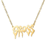 Hip-hop Ladies Stainless Steel Art Font Bold – Jewelry Gift Ideas — 4