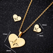 Simple Love Earrings Necklace Set Heart Shaped – Jewelry Gift Ideas — 3