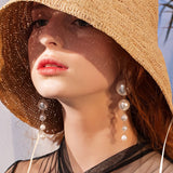 Exaggerated Big Earrings, Pearl Flowers, Ladies – Thoughtful Gifts — 4