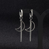 Moon Chain Earrings Earrings Men Without Pierced – Gifts for Him — 1