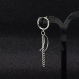 Moon Chain Earrings Earrings Men Without Pierced – Gifts for Him — 2