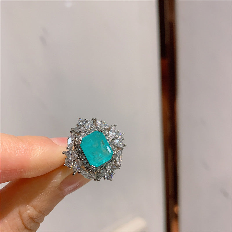 European and American Fashion Simulation Paraiba Ring – Stylish Gifts — 1