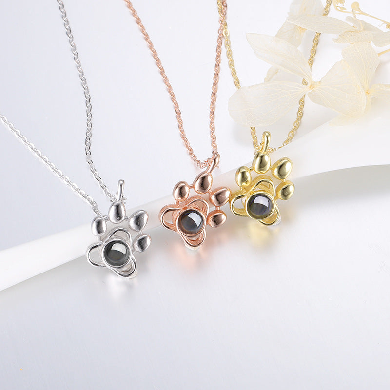 Dog Paw Projection S925 Silver Necklace – Jewelry Gift Ideas — 1