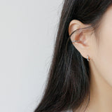 Sterling Silver Earrings INS Minimalist Geometric Ring – Gifts for Her — 2