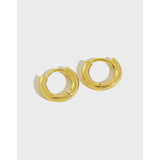 Sterling Silver Earrings INS Minimalist Geometric Ring – Gifts for Her — 4