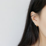 Sterling Silver Earrings INS Minimalist Geometric Ring – Gifts for Her — 3