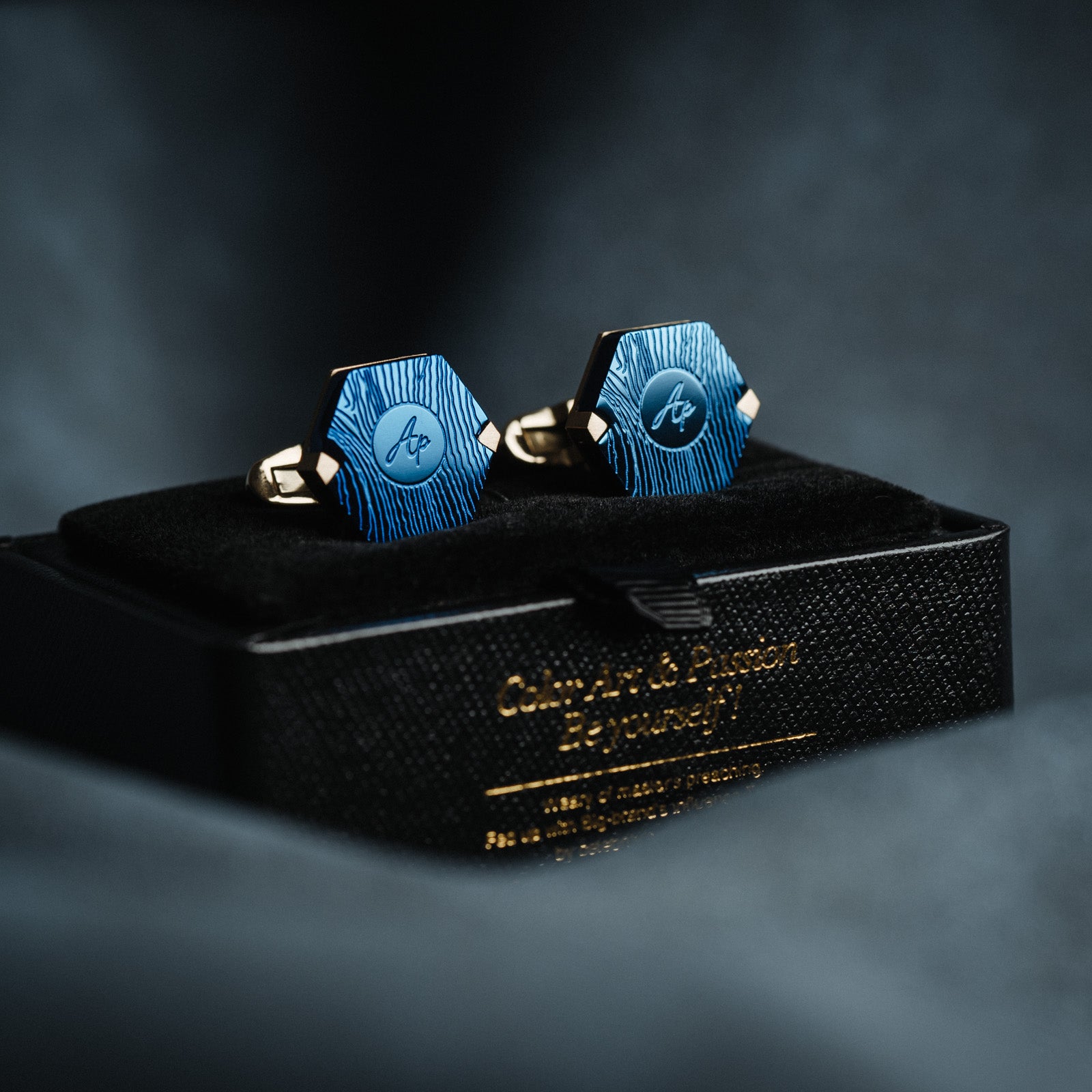 French Blue gold Cufflinks Men's Business Casual – Gifts for Him — 1