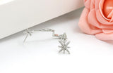 Rhinestone Asymmetric Snowflake Star Stud Earrings – Useful Gifts — 3