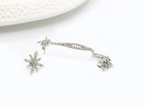 Rhinestone Asymmetric Snowflake Star Stud Earrings – Useful Gifts — 4