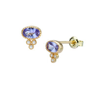 Vintage Earrings 925 Sterling Silver Garnet Blue – Holiday Gift Ideas — 5