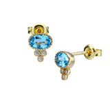 Vintage Earrings 925 Sterling Silver Garnet Blue – Holiday Gift Ideas — 2