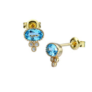 Vintage Earrings 925 Sterling Silver Garnet Blue – Holiday Gift Ideas — 2