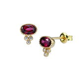 Vintage Earrings 925 Sterling Silver Garnet Blue – Holiday Gift Ideas — 1