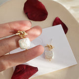 Knotted 925 Silver Needle Stud Earrings Shaped Imitation – Gift Ideas — 3