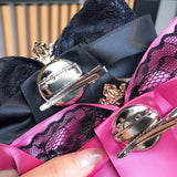 Lace Big Bow Rhinestone Pearl Streamer Brooch – Jewelry Gift Ideas — 7