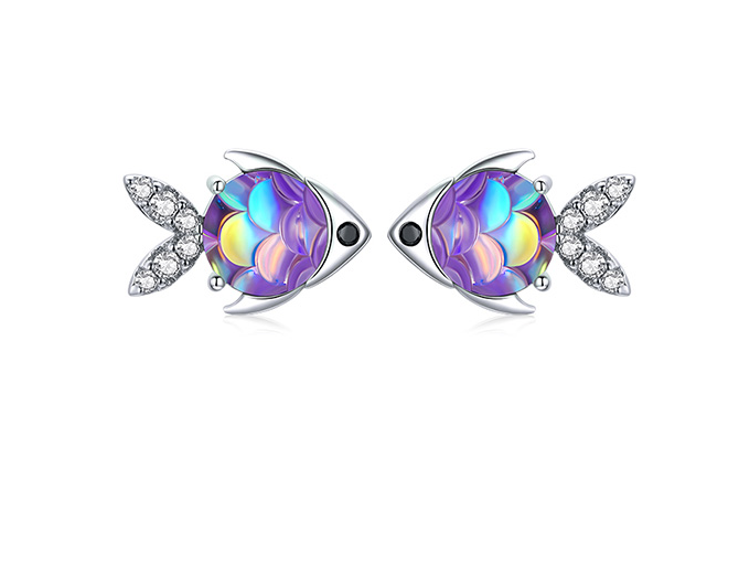 Ephra Sterling Silver Happy Little Fish Earrings – Practical Gifts — 1