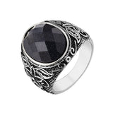 Personalized Retro Carved Gemstone Titanium Steel – Meaningful Gifts — 4
