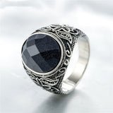 Personalized Retro Carved Gemstone Titanium Steel – Meaningful Gifts — 5