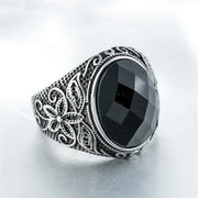 Personalized Retro Carved Gemstone Titanium Steel – Meaningful Gifts — 3