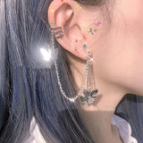 Butterfly Pendant Chain Tassel Earrings Ear Bone – Jewelry Gift Ideas — 4