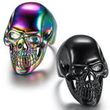 Titanium Steel Color Male Skull Ring Stainless Steel – Gifts for Him — 5
