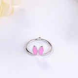Dripping Glaze Bunny Ears Female Open Ring – Gifts for Her — 5