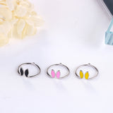 Dripping Glaze Bunny Ears Female Open Ring – Gifts for Her — 1