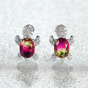 Zircon And Diamond Tortoise Stud Earrings – Unique Gift Ideas — 3