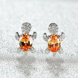 Zircon And Diamond Tortoise Stud Earrings – Unique Gift Ideas — 5