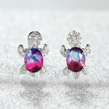 Zircon And Diamond Tortoise Stud Earrings – Unique Gift Ideas — 6