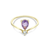 Silver Drop-Shaped Amethyst Topaz Ring Simple – Unique Gift Ideas — 5