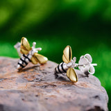 Cute Bee Color Separation Sterling Silver S925 Women's – Gifts for Her — 4