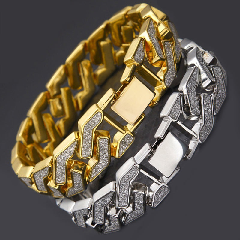Rhinestone Cuban Bracelet Mens Hip Hop Star – Jewelry Gift Ideas — 1