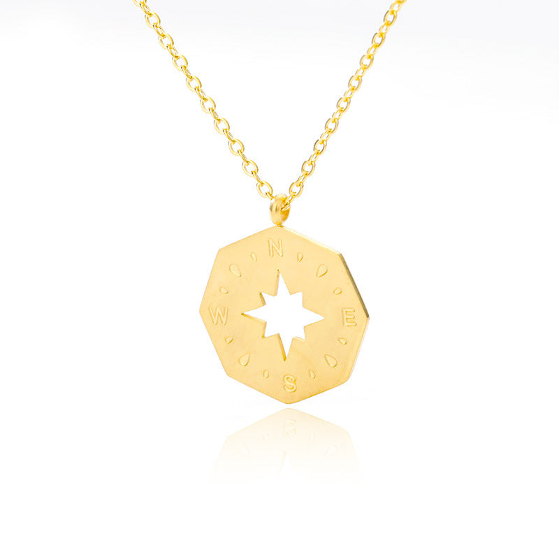 Octagonal Compass Stainless Steel Necklace – Jewelry Gift Ideas — 1