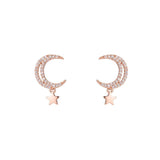 Stars And moon S925 Sterling Silver Pin Earrings – Everyday Gifts — 5
