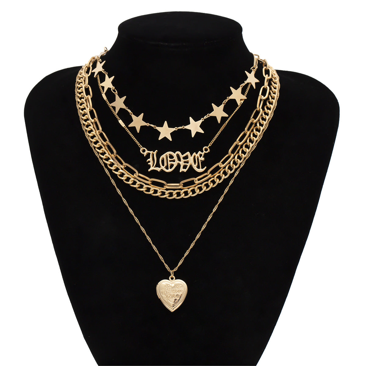 Vintage Chain Open Peach Heart Necklace – Jewelry Gift Ideas — 1