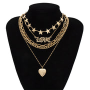 Vintage Chain Open Peach Heart Necklace – Jewelry Gift Ideas — 1